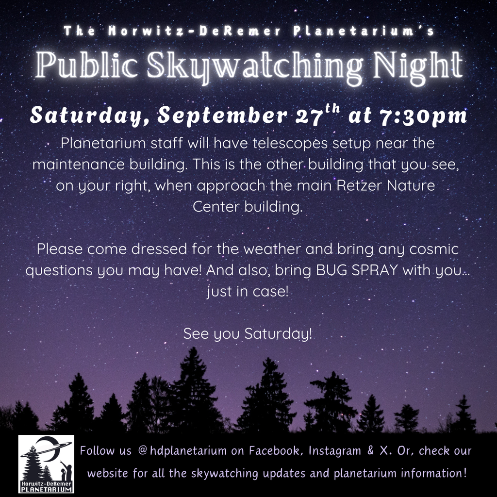 Public SkyWatching Night this Saturday!