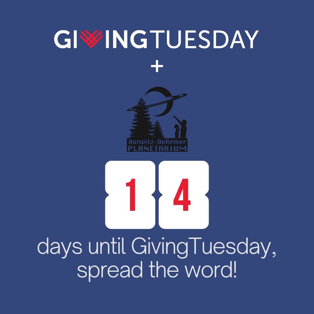 🌟 The countdown to #GivingTuesday begins! In just two weeks, you can help us upgrade our planetarium system and bring even more wonder to our community. Stay tuned to see how your support can make the stars shine even brighter! ✨ #WhereTheStarsHangOut