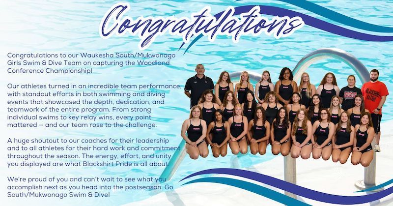 Congratulations Waukesha South/Mukwonago Swim! 