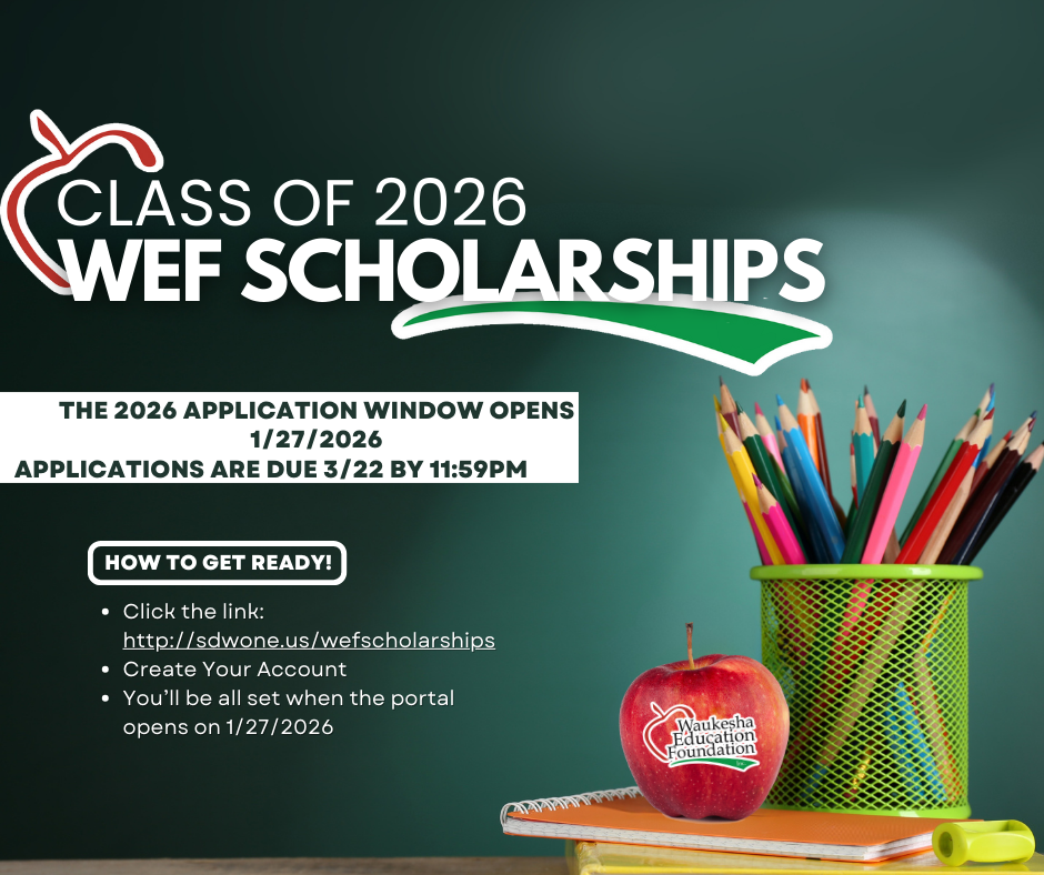 WEF Scholarship window will be from 1/27/2026 until 3/22/2026