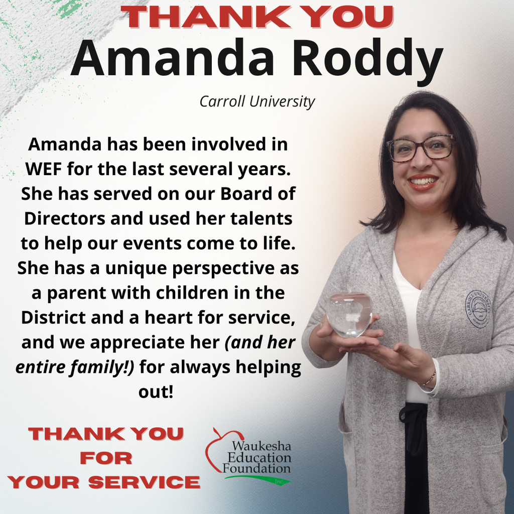 Thank you Amanda Roddy for your service to WEF!
