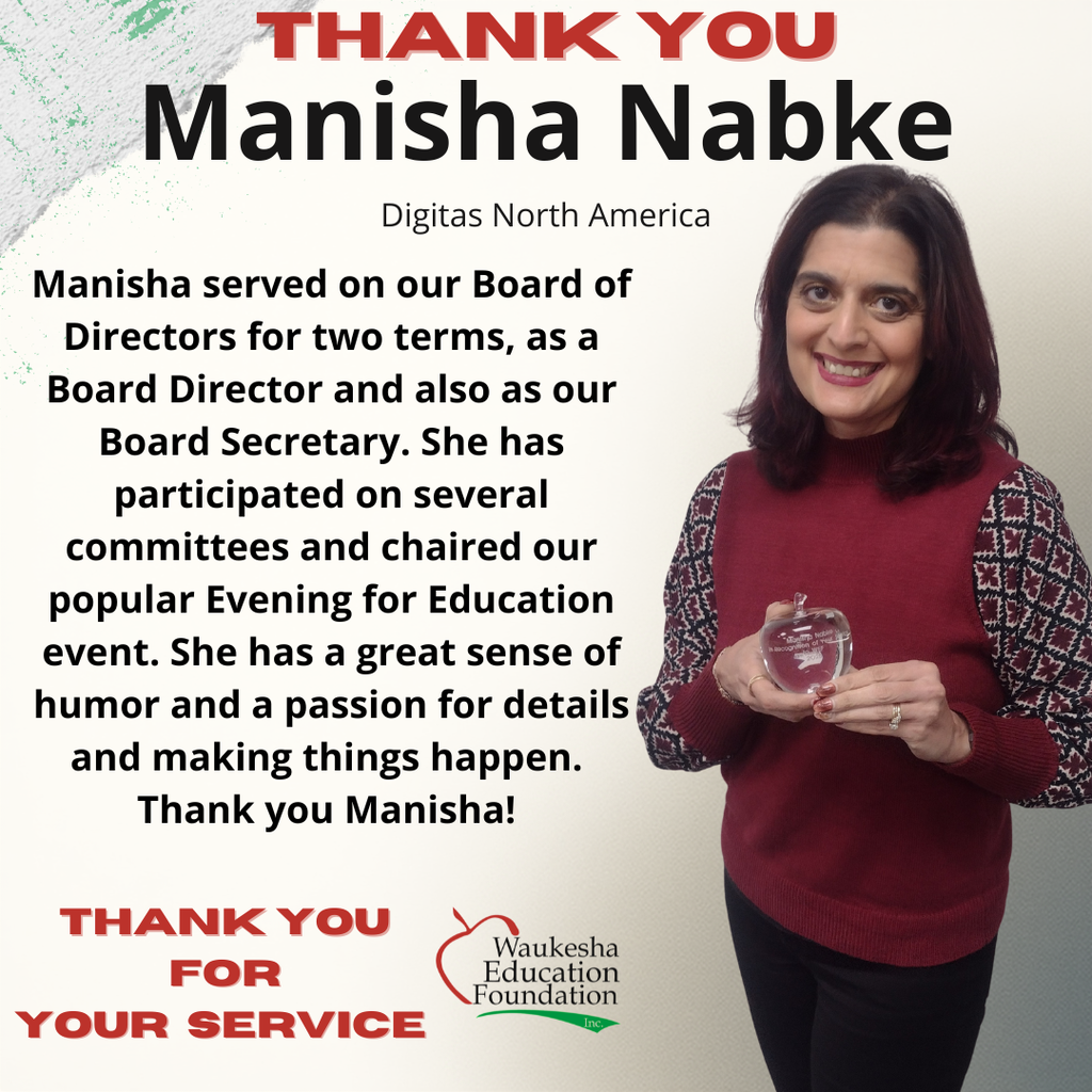 Thank you Manisha, for your service to WEF!