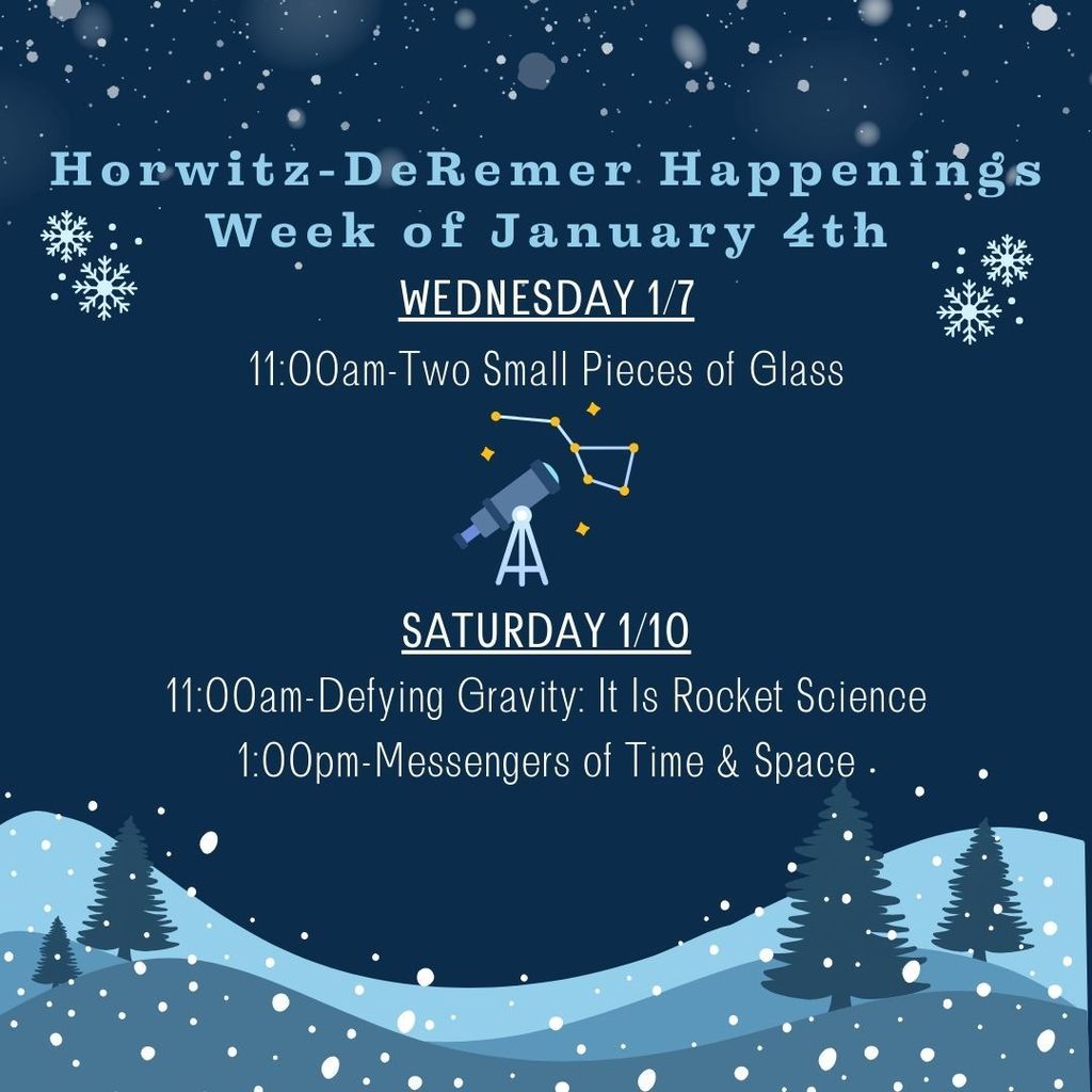 Happy first full week of January!  Check out our happenings this week.  In case you were wondering, even if it's cold outside, it's always warm in the dome!   Join us if you can!  #wherethestarshangout
