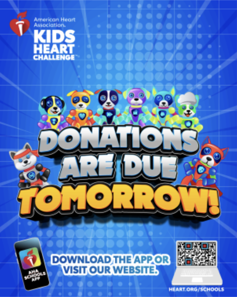 Donations for KHC are due tomorrow