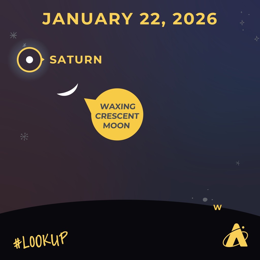 Take a peek at Saturn near the waxing crescent moon tonight! It's always a treat seeing a planet in our evening skies! SOURCE: adlerplanetarium.org