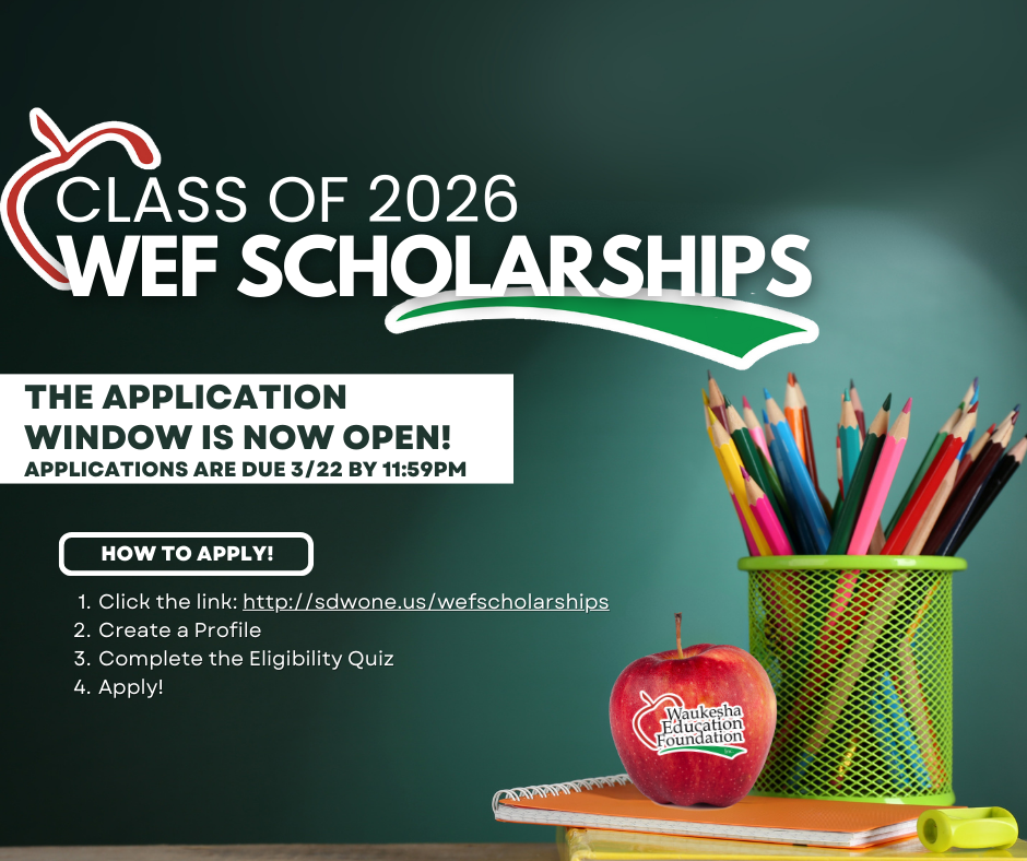 WEF Scholarship window is now open. The application will close on 3/22/26