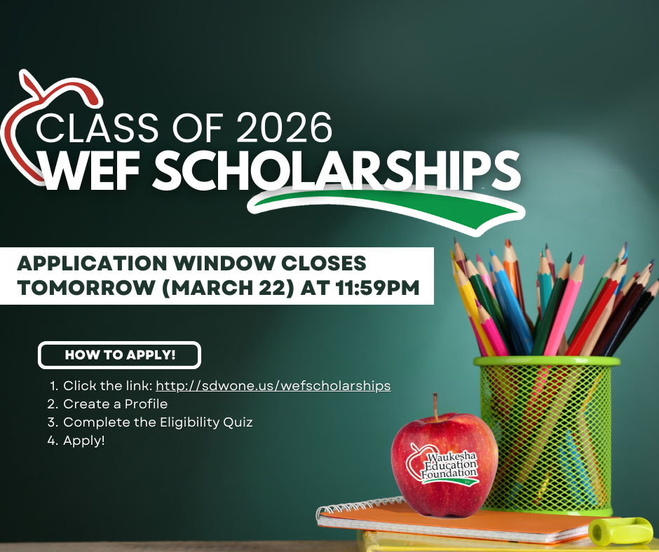WEF scholarship application window closes TOMORROW