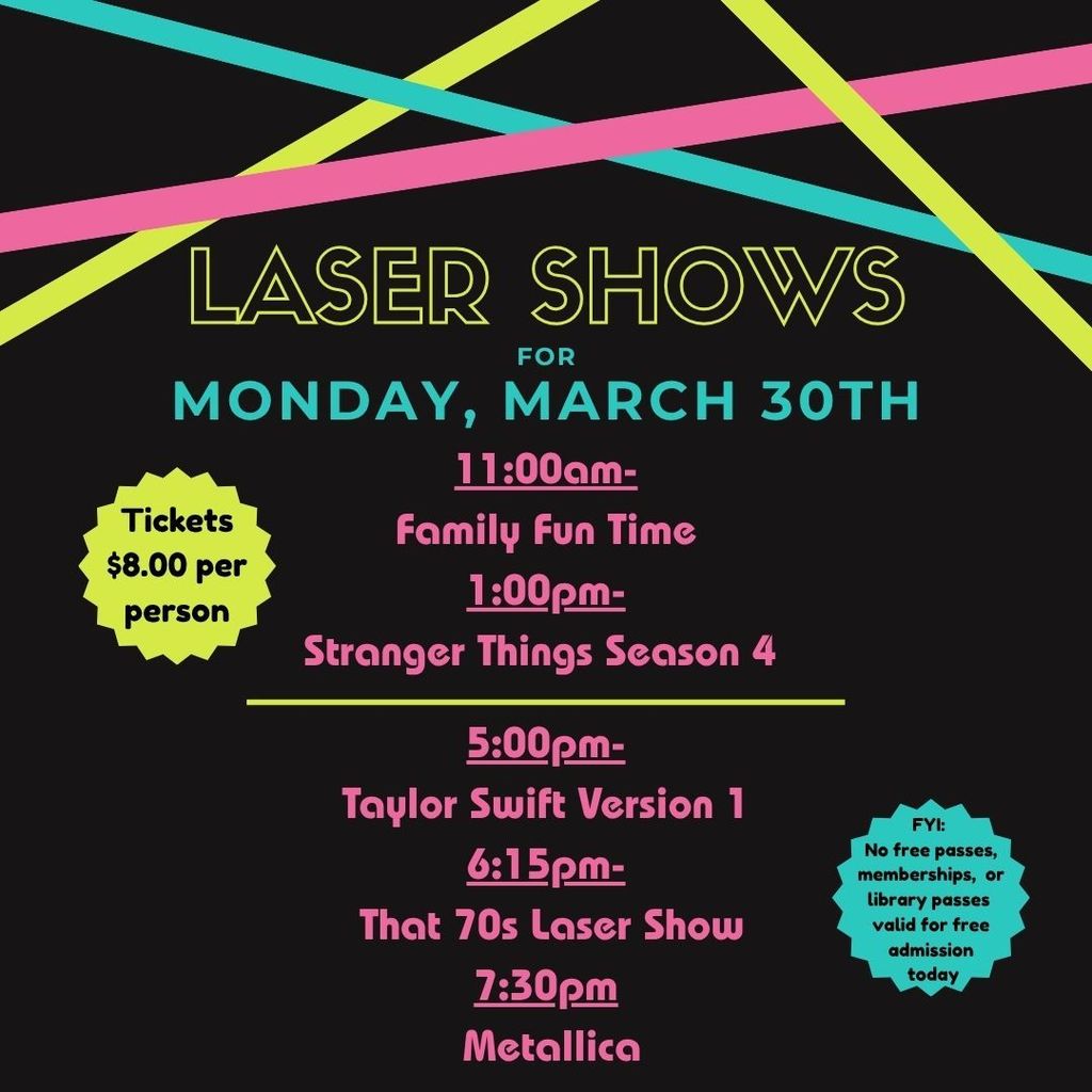 Spring break has arrived (for some of us, at least!) Please check out what's on our schedule today! We have shows day and night for all types of music lovers!  Tickets are $8.00/person for each show. We strongly encourage you to purchase tickets ahead of time at the ticketing link in our bio. Please note that no free passes are valid for admission today.  #wherethestarshangout 