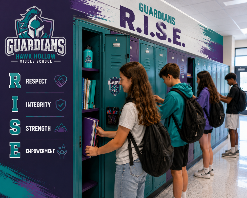Students putting supplies in their lockers