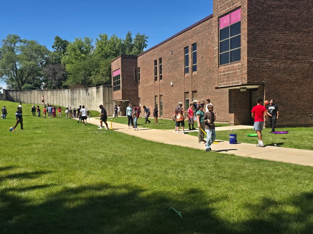 Members of the STORM Football team hosted games for students during Extended School Year