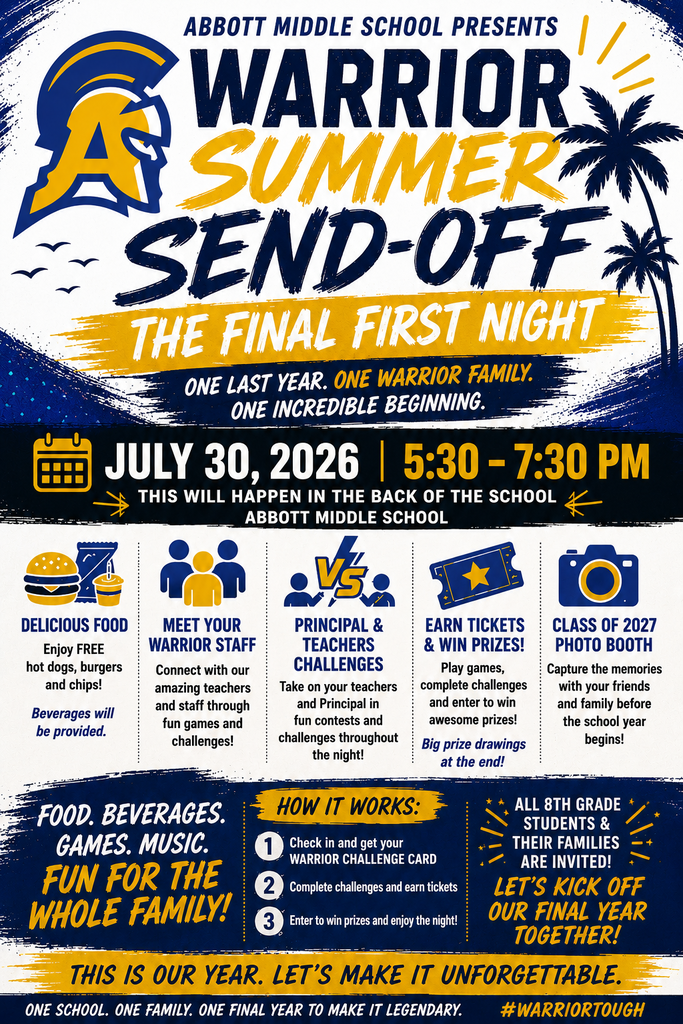 An event poster for the Warrior Summer Send-off with details about the date, time, and activities.