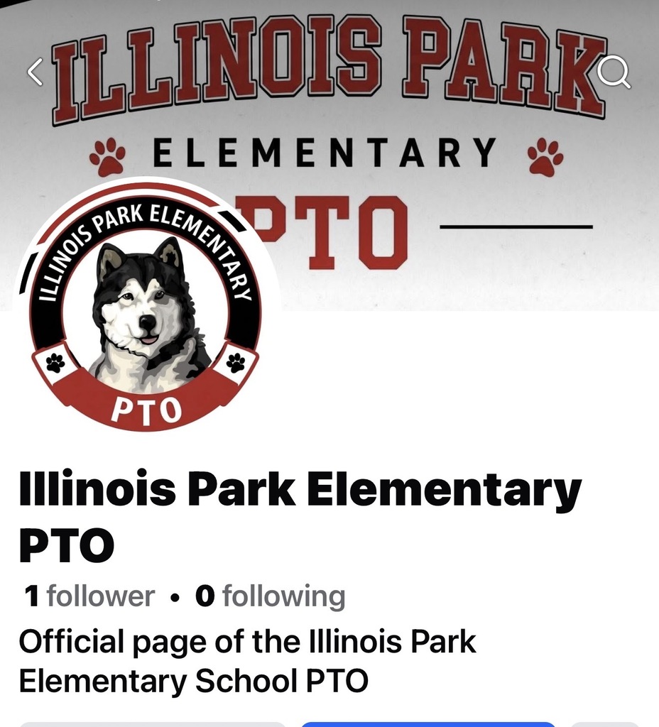 An advertisement for Illinois Park Elementary PTO features a logo with a husky dog and the text "Illinois Park Elementary PTO".