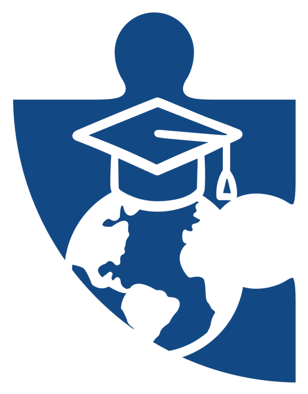 A piece of a puzzle with a globe and graduation cap on top of the globe for Strategic Plan Goal 4 - Ready to Embrace a Diverse and Changing World