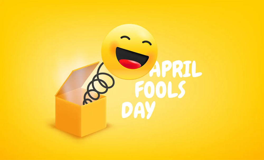 April Fool's Day (with a happy face springing out of a box)