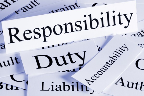 (image of slips of paper with Duty, responsibility, accountability, etc. written upon them)