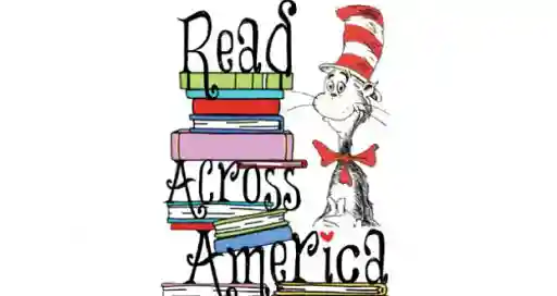 Read Across America (picture of books and the Cat in the Hat)
