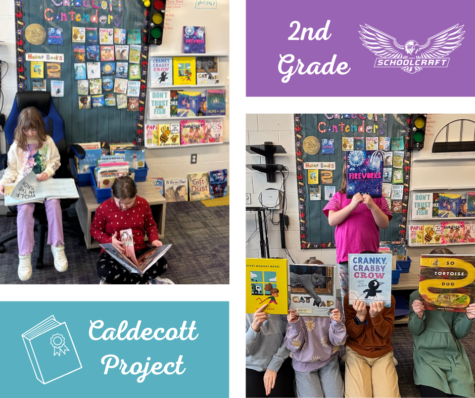 2nd grade readsd caldecott nominated books as part of their school project