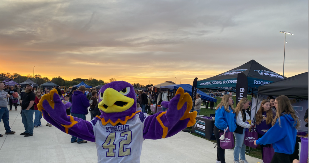 Eagle mascot at Hometown Pride Night
