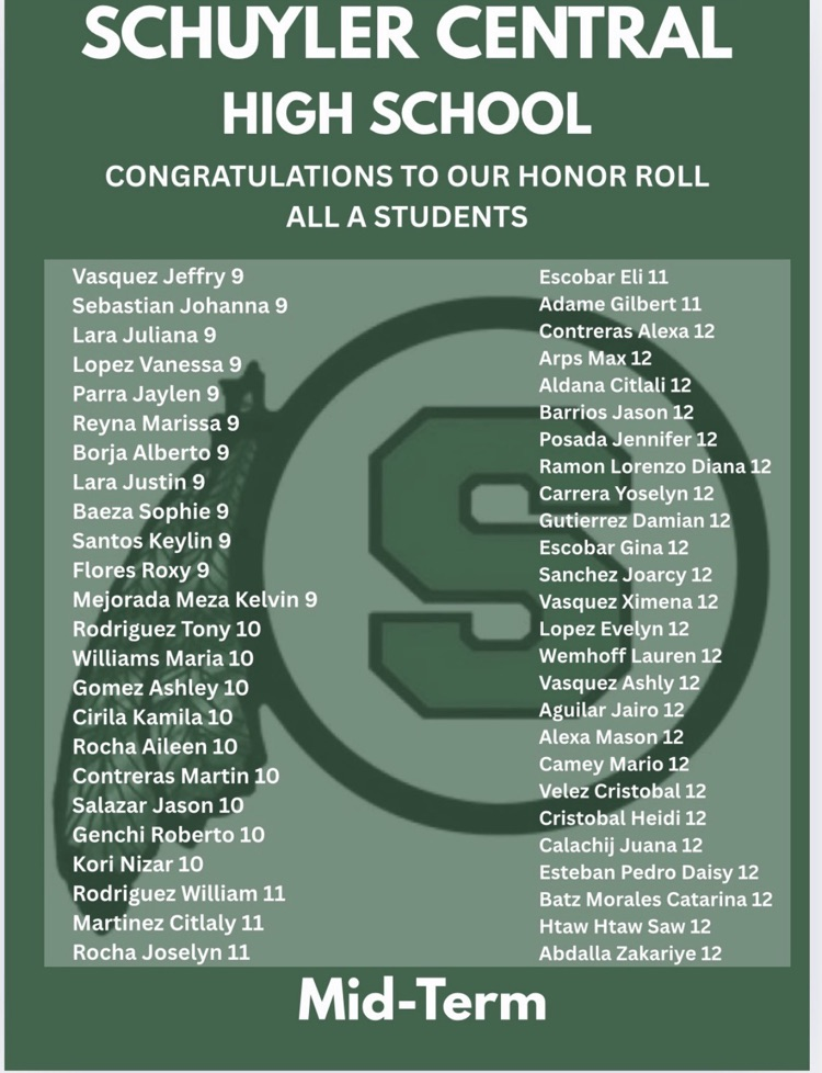 Schuyler Central High School Honor Roll 