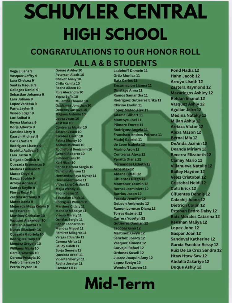 Schuyler Central High School Honor Roll