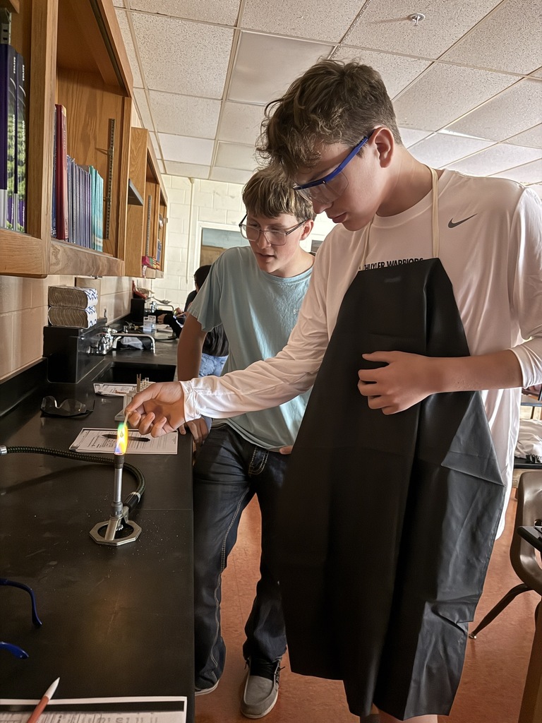 A group of students in a science classroom are gathered around lab tables wearing safety goggles. They are conducting a flame test experiment, carefully holding metal salts over a small flame. Bright colors—such as red, green, and yellow—flicker in the flames, showing the different chemical compositions. The students look focused and excited, actively participating in the hands-on activity under the guidance of Mrs. Ramos.