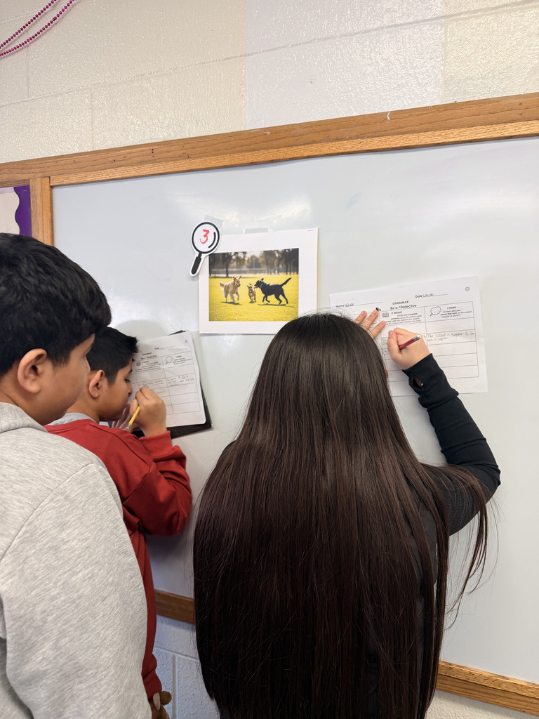 🕵️♀️📸 Be a Grammar Detective in action! 6th Grade writing students used pictures, teamwork, and discussion to practice subject-verb agreement—finding the subject, choosing the correct verb, and explaining their thinking. Visuals + movement = deeper learning!