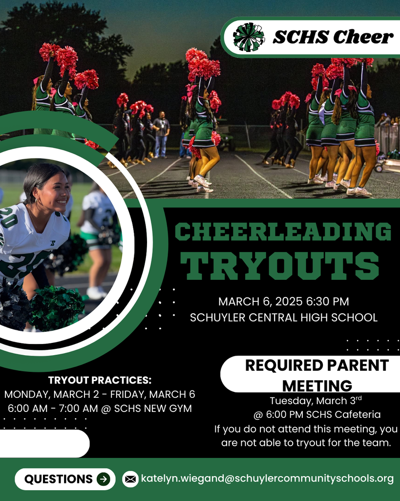 A flyer for cheerleading tryouts.