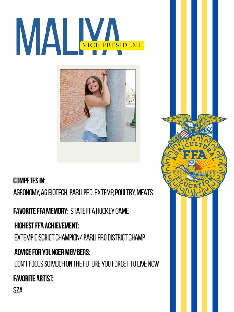 In honor of National FFA Week, we’re proud to spotlight our incredible FFA Officer Team! Thank you for your leadership, dedication, and passion for our chapter this year!💙💛