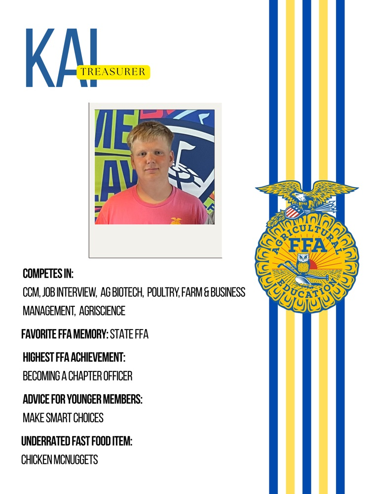 In honor of National FFA Week, we’re proud to spotlight our incredible FFA Officer Team! Thank you for your leadership, dedication, and passion for our chapter this year!💙💛