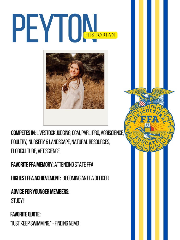 In honor of National FFA Week, we’re proud to spotlight our incredible FFA Officer Team! Thank you for your leadership, dedication, and passion for our chapter this year!💙💛