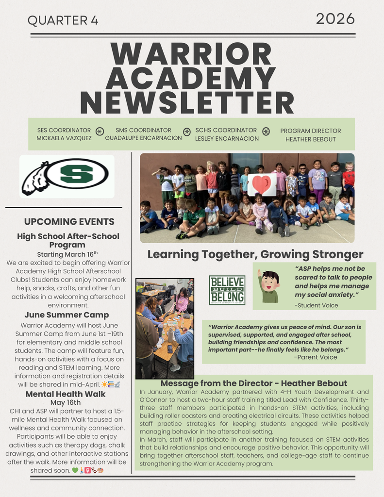 Quarter 4 Newsletter-Warrior Academy