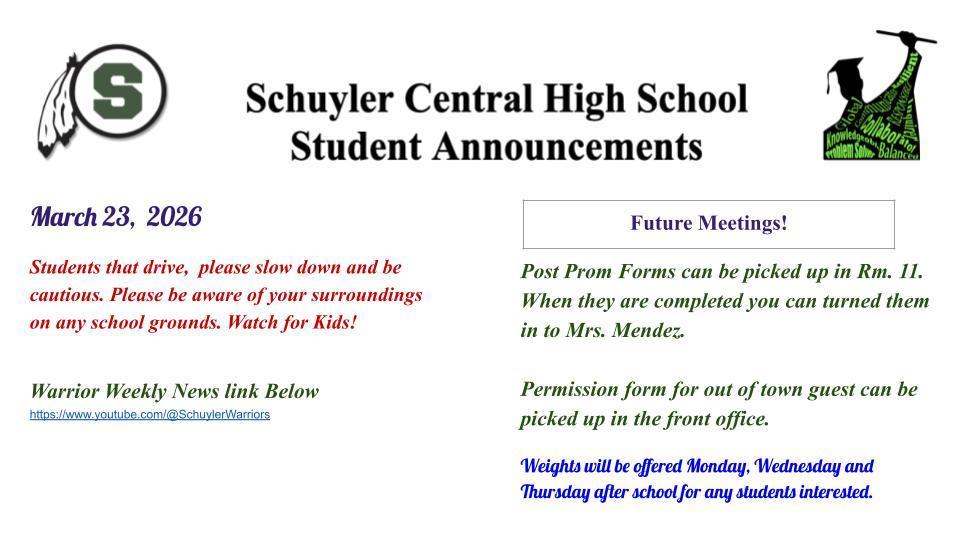 Daily Announcements