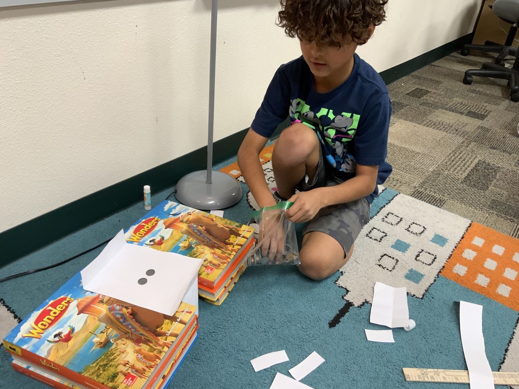 Student making a strong bridge!