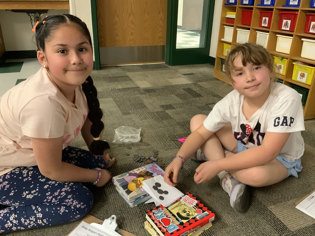 Students making a strong bridge!