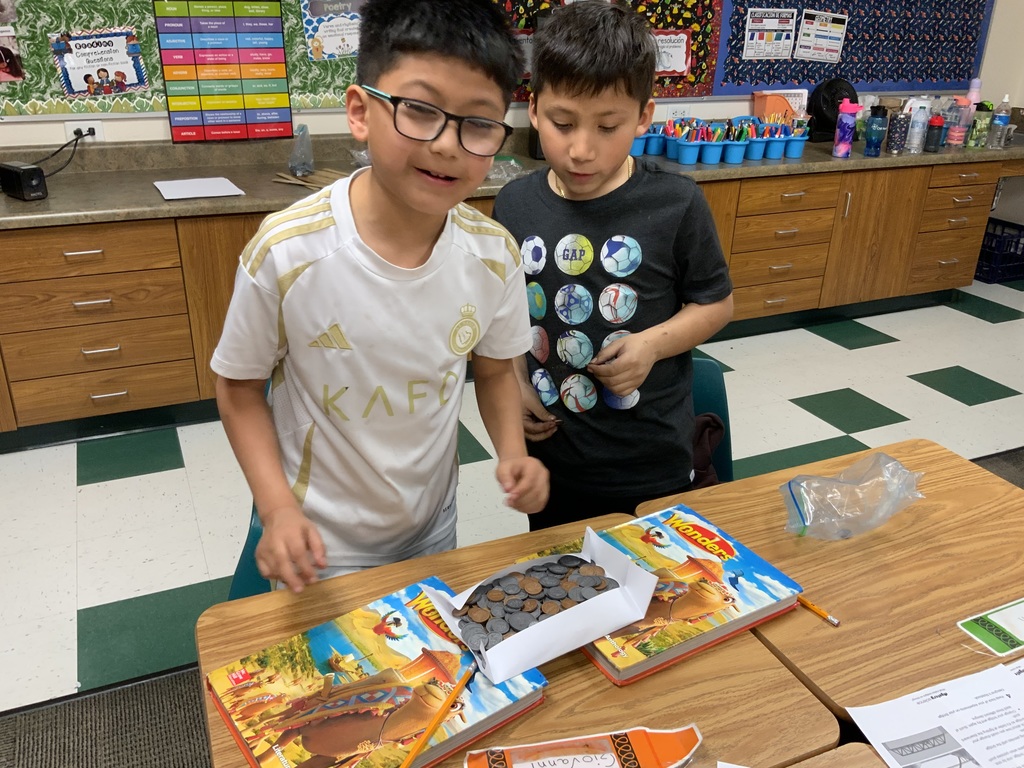 Students making a strong bridge!