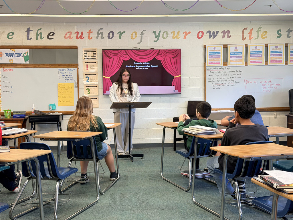 6th graders presenting powerful argumentative speeches with confidence and strong reasoning.