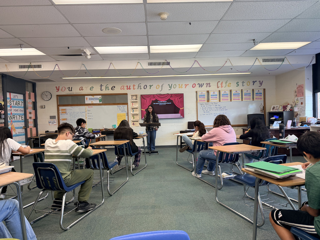 6th graders presenting powerful argumentative speeches with confidence and strong reasoning.
