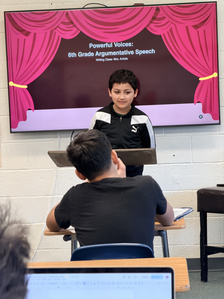 6th graders presenting powerful argumentative speeches with confidence and strong reasoning.
