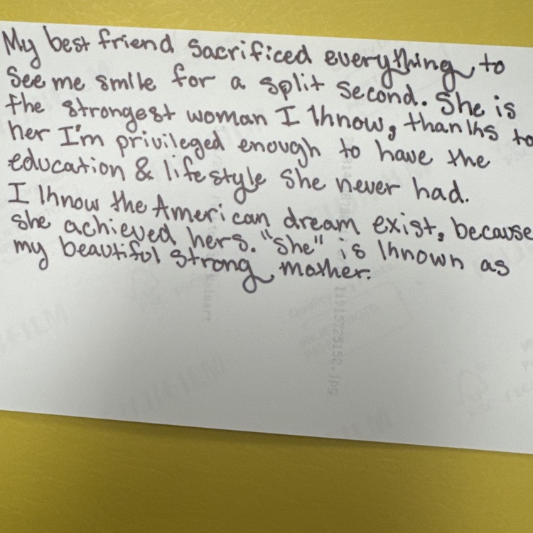 Back of a photograph of the author and their mom.