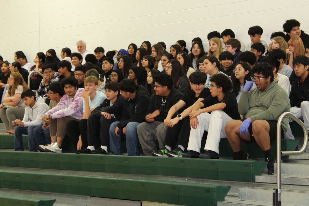 Students at an assembly about Online Safety