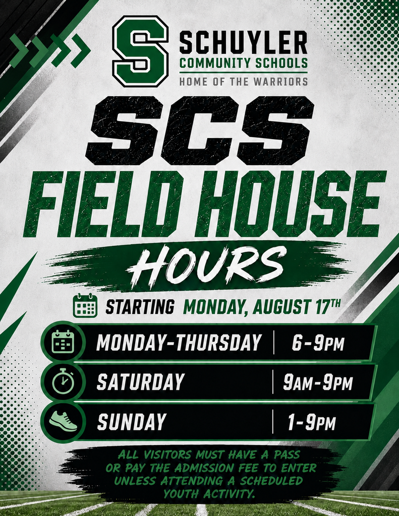 Start date and hours for the fieldhouse