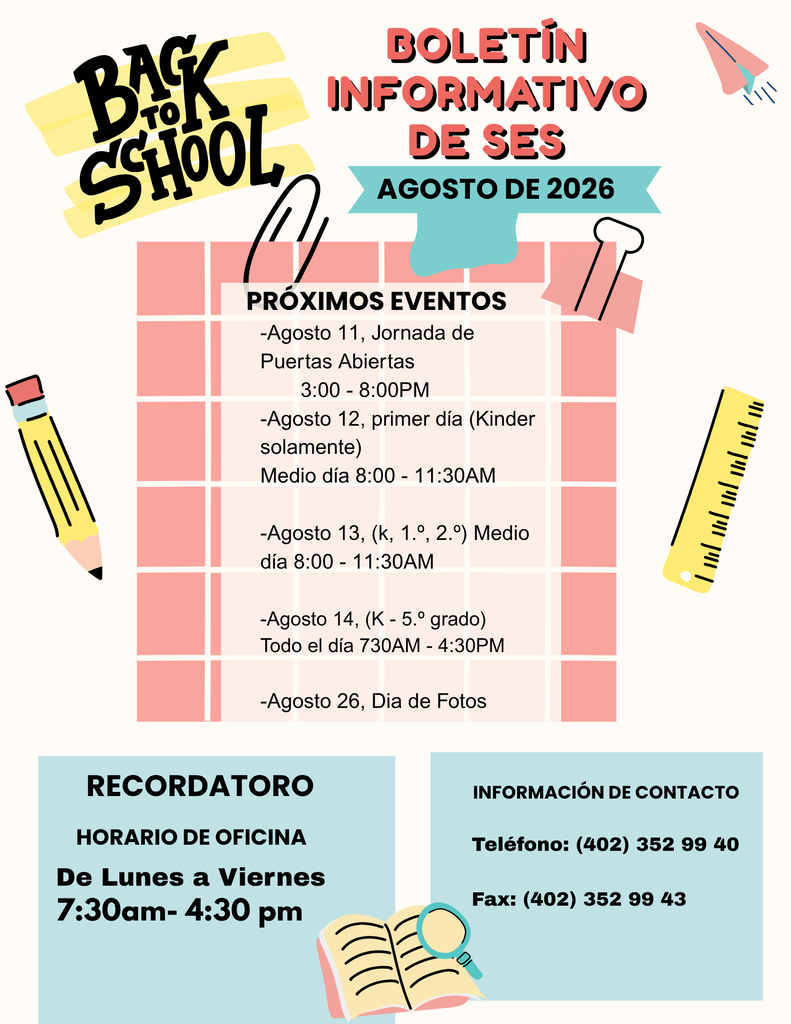 SES back to school newsletter - spanish