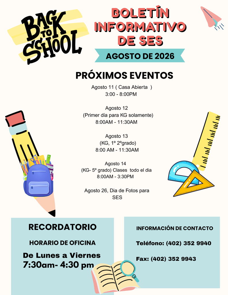 SES back to school newsletter - spanish