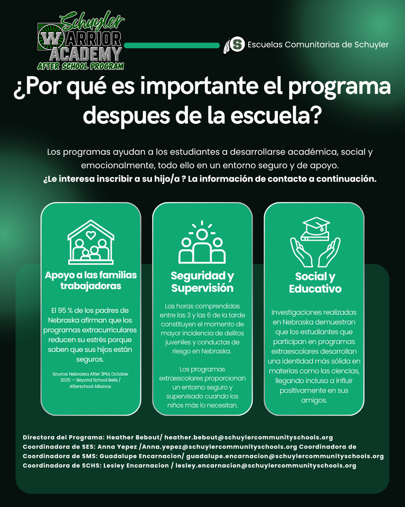 Afterschool Program information on the importance of the program.