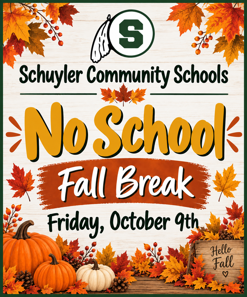 No School Fall Break Oct. 9th