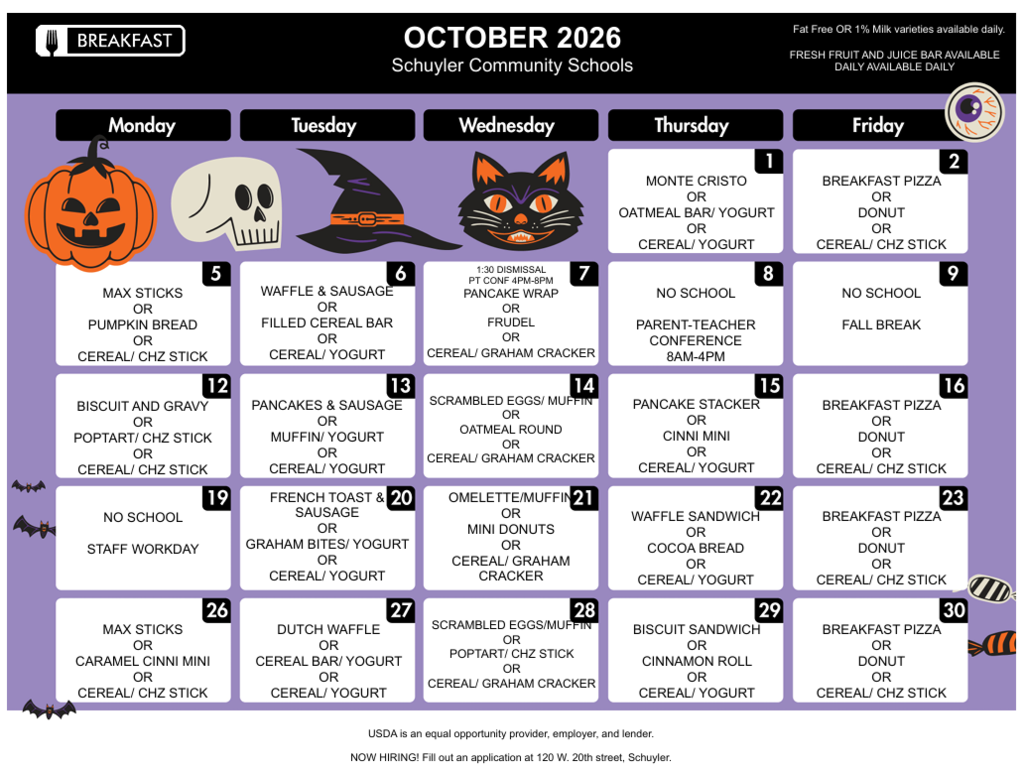 october breakfast menu