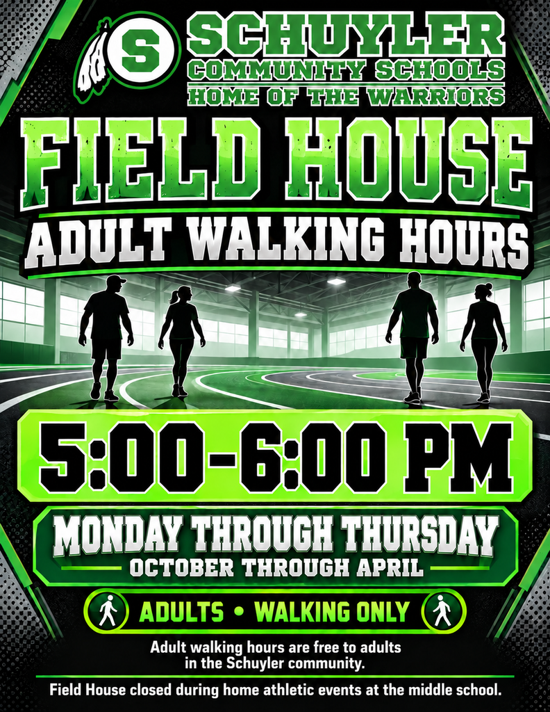 Field House Adult Walking 5 - 6 pm mon. - thurs.