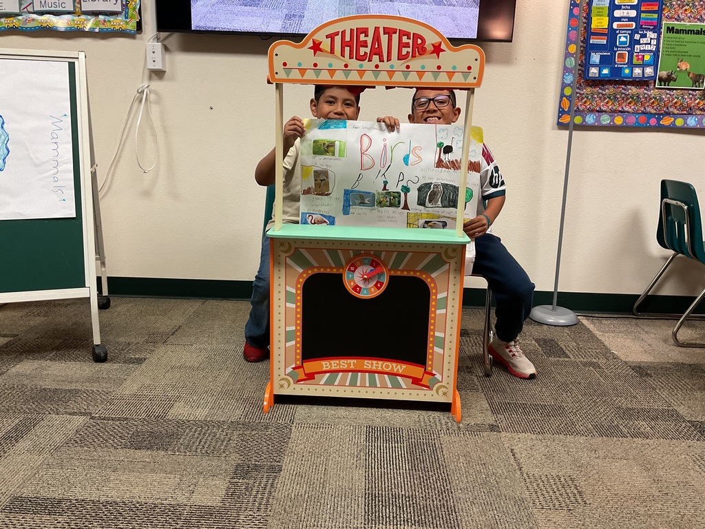 Students displaying their posters.