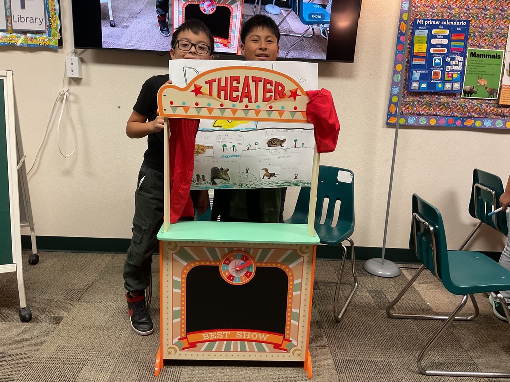 Students displaying their posters.