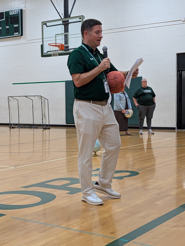 Mr. Mlinar announcing the Honor Roll Students